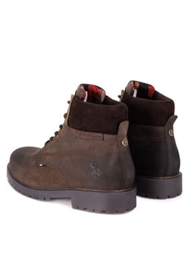 U.S. Polo Assn. Trapery YUMI002M/DL1 Brązowy. Kolor: brązowy. Materiał: zamsz, skóra