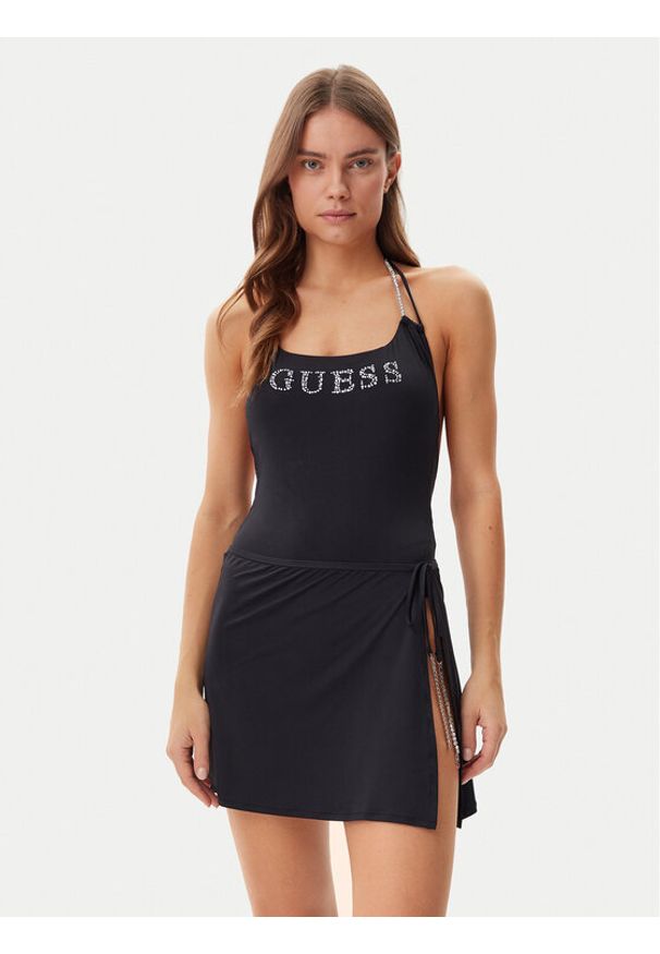 Guess Spódnica mini E5GD01 MC040 Czarny Regular Fit. Kolor: czarny. Materiał: syntetyk