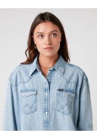 Wrangler - WRANGLER DENIM WESTERN DRESS DAMSKA SUKIENKA LIGHT INDIGO W9P6LWX4E 112132456. Materiał: denim #3