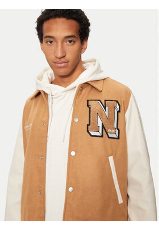 Jack & Jones Kurtka bomber Carter 12260455 Beżowy Regular Fit. Kolor: beżowy. Materiał: syntetyk