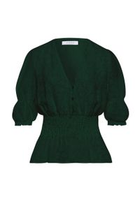 IVY & OAK - Ivy & Oak Bluzka damska kolor zielony wzorzysta. Okazja: na co dzień. Kolor: turkusowy. Długość: krótkie. Styl: casual #6