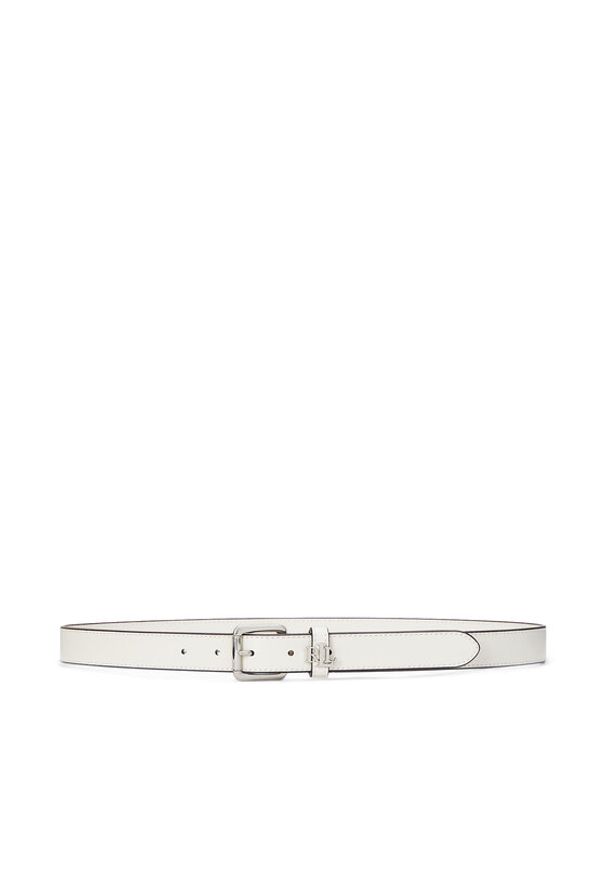 Lauren Ralph Lauren - LAUREN RALPH LAUREN Pasek Damski 412968763005 Biały. Kolor: biały. Materiał: skóra