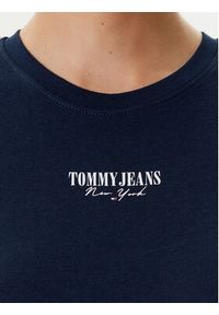 Tommy Jeans T-Shirt Essential DW0DW20913 Granatowy Slim Fit. Kolor: niebieski. Materiał: wiskoza, bawełna #5