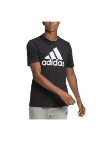 Adidas - Koszulka adidas Essentials Big Logo GK9120 - czarna. Kolor: czarny. Materiał: materiał, bawełna, dresówka. Długość rękawa: krótki rękaw. Długość: krótkie