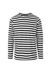 Urban Classics - T-shirt Męski W Paski Standardowy Z Długim Rękawem. Kolor: czarny, wielokolorowy, biały. Długość rękawa: długi rękaw. Długość: długie. Wzór: paski. Sport: turystyka piesza #1