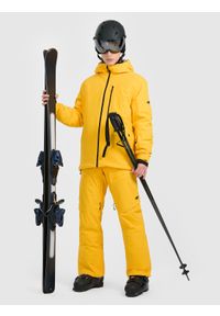 4f - 4F Spodnie narciarskie z szelkami membrana 15000 męskie - żółte XL. Kolor: żółty. Materiał: materiał. Technologia: Thinsulate. Sezon: zima. Sport: narciarstwo #1