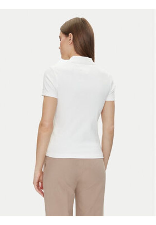 TOMMY HILFIGER - Tommy Hilfiger Polo Slim Gold Button Polo Ss WW0WW45436 Biały Regular Fit. Typ kołnierza: polo. Kolor: biały. Materiał: bawełna