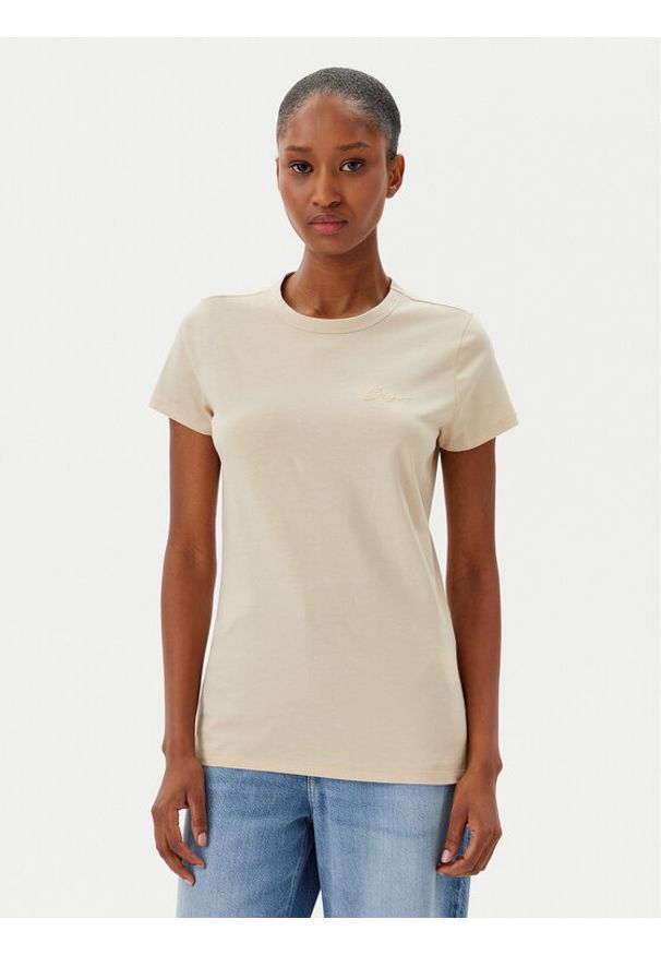 BOSS T-Shirt C_Elogo_20 50541343 Beżowy Slim Fit. Kolor: beżowy. Materiał: bawełna