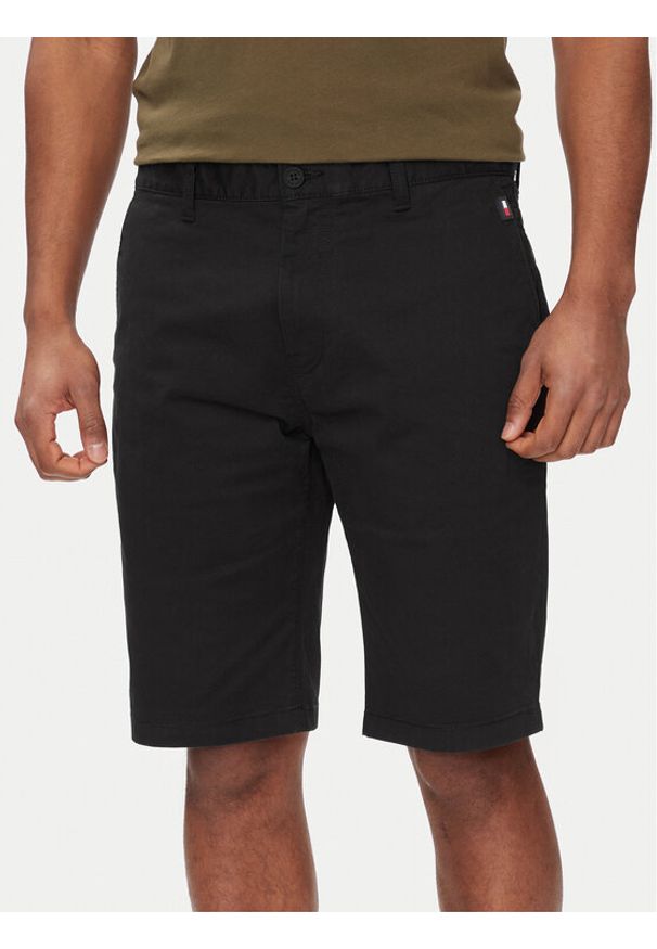 Tommy Jeans Szorty materiałowe Scanton DM0DM18812 Czarny Regular Fit. Kolor: czarny. Materiał: bawełna