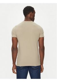 Calvin Klein T-Shirt K10K112724 Beżowy Slim Fit. Kolor: beżowy. Materiał: bawełna #3