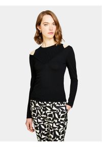 Sisley Sweter 1B7YM104G Czarny Slim Fit. Kolor: czarny. Materiał: syntetyk