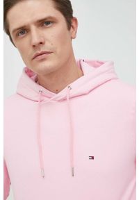 TOMMY HILFIGER - Tommy Hilfiger bluza męska kolor fioletowy z kapturem gładka. Typ kołnierza: kaptur. Kolor: fioletowy. Materiał: bawełna, materiał. Wzór: gładki #3