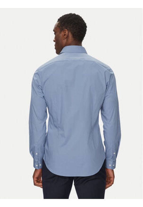 Calvin Klein Koszula Poplin Stretch Slim Shirt K10K108229 Niebieski Slim Fit. Kolor: niebieski. Materiał: bawełna