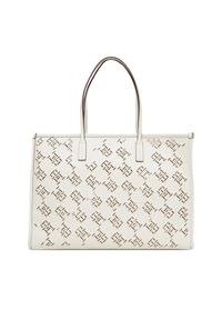 TOMMY HILFIGER - Tommy Hilfiger Torebka Th City AW0AW17501 Écru. Materiał: skórzane