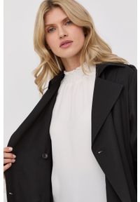 The Kooples trencz damski kolor czarny przejściowy dwurzędowy. Kolor: czarny. Styl: klasyczny #3