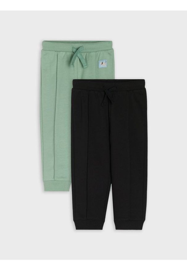 Sinsay - Spodnie jogger 2 pack - zielony. Kolor: zielony