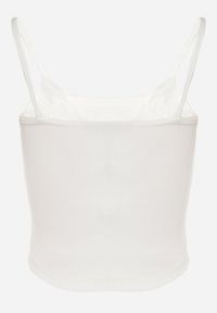 Born2be - Biały Top na Regulowanych Ramiączkach Deviosa. Okazja: na co dzień. Kolor: biały. Materiał: materiał. Długość rękawa: na ramiączkach. Styl: klasyczny, elegancki, casual #7