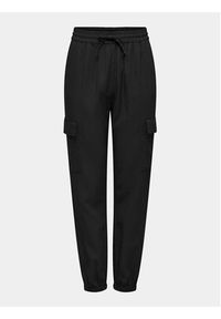 only - ONLY Spodnie dresowe Caro 15310987 Czarny Cargo Fit. Kolor: czarny. Materiał: wiskoza, len #4