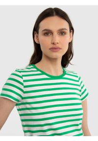 Big-Star - Koszulka damska bawełniana w paski zielona Salinsa 301. Kolor: zielony. Materiał: bawełna. Wzór: paski. Sezon: lato. Styl: elegancki, wakacyjny #3
