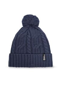 Jack Wolfskin Czapka Pompom 1905092 Granatowy. Kolor: niebieski. Materiał: wełna, materiał