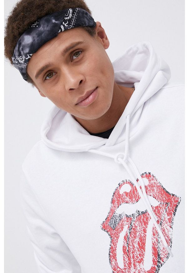 Only & Sons Bluza bawełniana męska kolor biały z kapturem z nadrukiem. Okazja: na co dzień. Typ kołnierza: kaptur. Kolor: biały. Materiał: bawełna. Wzór: nadruk. Styl: casual