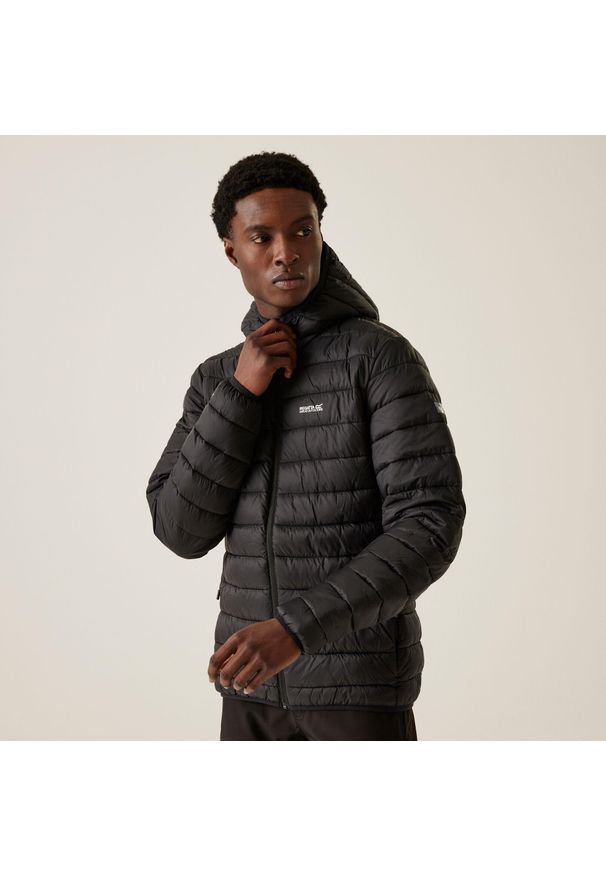 Regatta - Kurtka turystyczna pikowana męska z kapturem Marizion. Typ kołnierza: kaptur. Kolor: wielokolorowy, zielony, brązowy. Materiał: poliamid. Sport: turystyka piesza