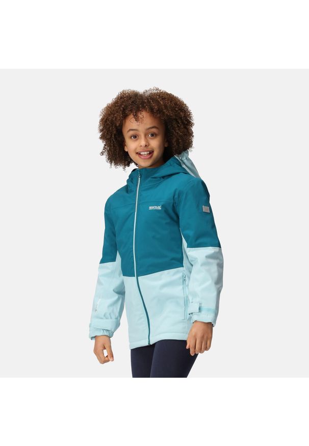 Highton IV Regatta dziecięca turystyczna kurtka przeciwdeszczowa. Kolor: niebieski. Materiał: poliester