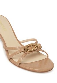 TwinSet - TWINSET Klapki 251TCP102 Brązowy. Kolor: brązowy. Materiał: skóra