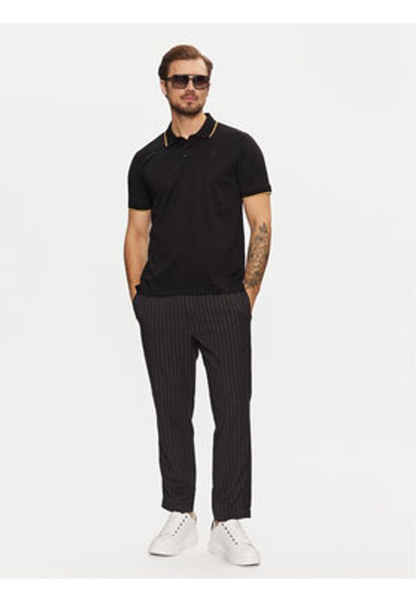 Karl Lagerfeld - KARL LAGERFELD Polo 745080 551200 Czarny Regular Fit. Typ kołnierza: polo. Kolor: czarny. Materiał: bawełna