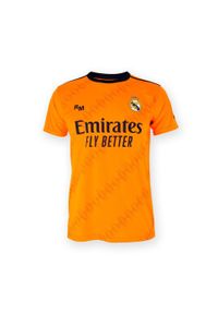 Koszulka piłkarska dla dzieci Real Madrid Away 24/25. Kolor: wielokolorowy, pomarańczowy, czarny. Materiał: poliester. Sport: piłka nożna