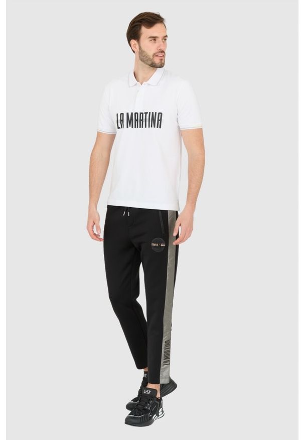 La Martina - LA MARTINA Męska biała koszulka polo Regular Fit, Rozmiar XXL. Typ kołnierza: polo. Kolor: biały