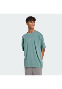 Adidas - Koszulka ALL SZN Washed. Kolor: niebieski. Materiał: bawełna. Sport: fitness