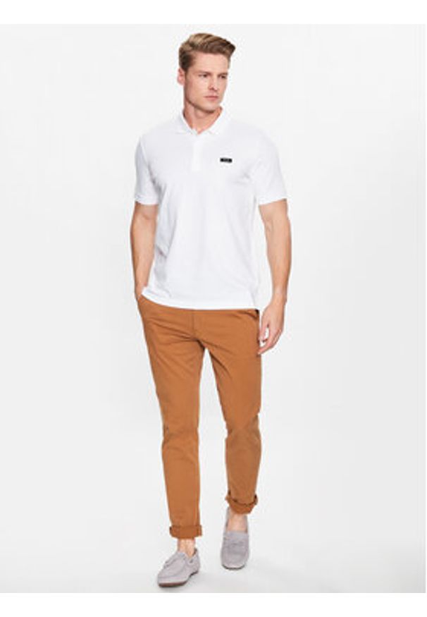 Calvin Klein Polo K10K111196 Biały Regular Fit. Typ kołnierza: polo. Kolor: biały. Materiał: bawełna