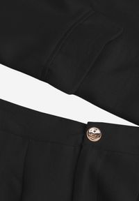 Renee - Czarny Wiskozowy Komplet Garniturowy Spodnie Wide Leg i Kamizelka z Paskiem Elyenryl. Kolor: czarny. Materiał: wiskoza #5