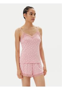 Hunkemöller Piżama 302095 Różowy Regular Fit. Kolor: różowy. Materiał: wiskoza