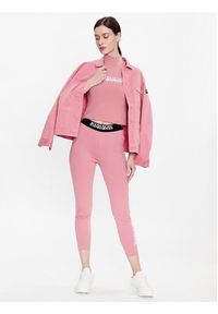 Napapijri Legginsy M-Box NP0A4GKT Różowy Slim Fit. Kolor: różowy. Materiał: bawełna #2