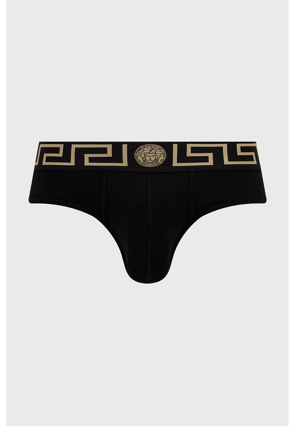 VERSACE - Versace slipy męskie. Kolor: czarny