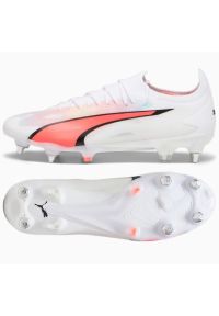 Buty piłkarskie Puma Ultra Ultimate MxSG M 107504-01 białe białe. Zapięcie: sznurówki. Kolor: biały. Materiał: syntetyk. Szerokość cholewki: normalna. Sport: piłka nożna