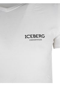 Iceberg T-shirt | ICE1UTS02 | Mężczyzna | Biały. Typ kołnierza: dekolt w kształcie V. Kolor: biały. Materiał: bawełna, elastan. Wzór: nadruk