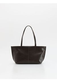 Reserved - Torebka shopper - ciemnobrązowy. Kolor: brązowy. Materiał: skórzane #1