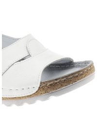 Białe Sandały Lemar Wygodne Skórzane Buty. Kolor: biały. Materiał: skóra #4