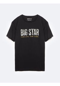 Big-Star - Koszulka męska z nadrukiem czarna Bortos 906. Okazja: na co dzień. Kolor: czarny. Materiał: jeans, skóra, materiał. Wzór: nadruk. Styl: casual, klasyczny, sportowy #3