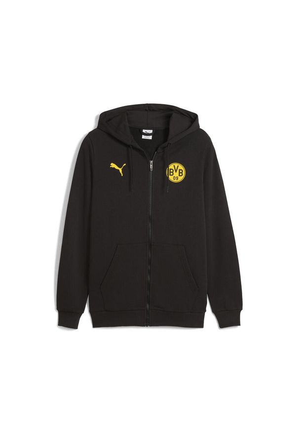 Puma - Męska kurtka z kapturem Borussia Dortmund FtblCulture PUMA Black Faster Yellow. Typ kołnierza: kaptur. Kolor: czarny, wielokolorowy, żółty. Sport: bieganie