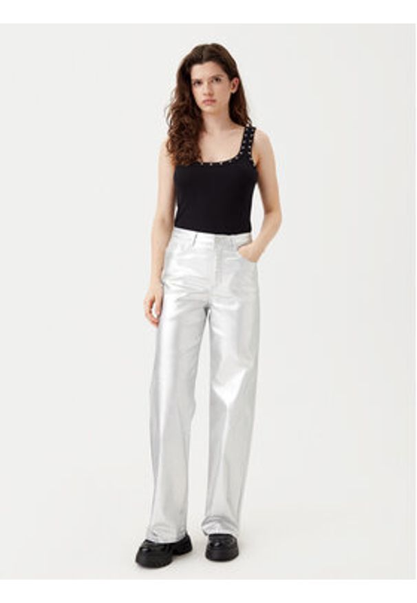 only - ONLY Jeansy Juicy 15331673 Srebrny Wide Leg. Kolor: srebrny
