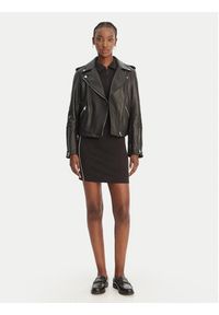 Hugo - HUGO Kurtka skórzana Lujana 50551255 Czarny Regular Fit. Kolor: czarny. Materiał: skóra #2