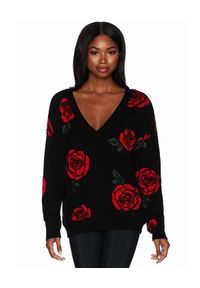 BEACH RIOT CALIFORNIA - Czarny sweter w róże. Kolor: czarny. Materiał: materiał. Długość rękawa: długi rękaw. Długość: długie