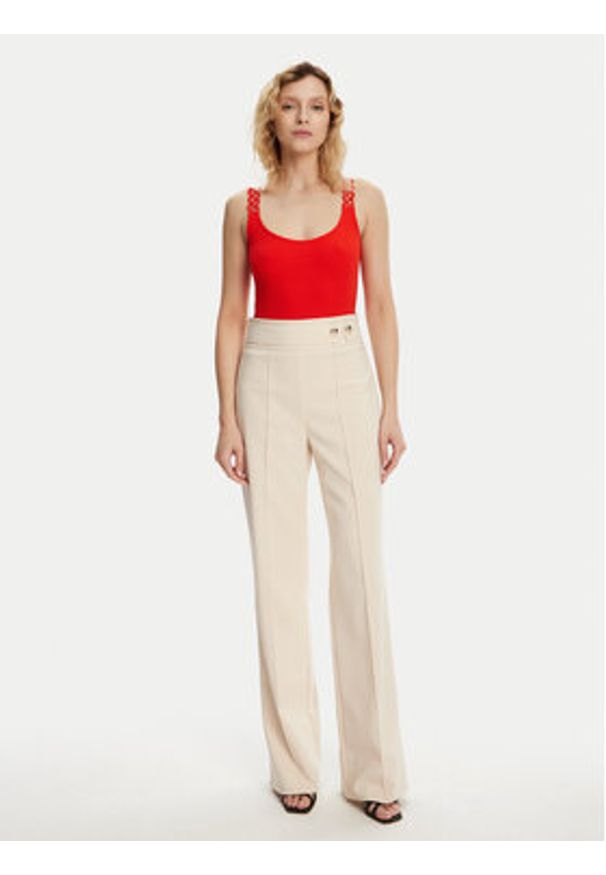 Morgan Top 251-DOUBI Czerwony Slim Fit. Kolor: czerwony. Materiał: wiskoza