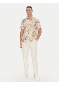 Guess Koszula M5GH42 WH800 Beżowy Regular Fit. Kolor: beżowy. Materiał: syntetyk