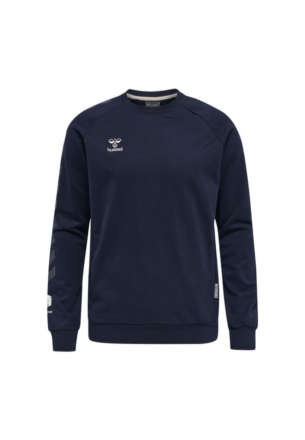 Bluza piłkarska męska Hummel Move Grid bawełniana. Kolor: niebieski. Materiał: bawełna. Sport: piłka nożna