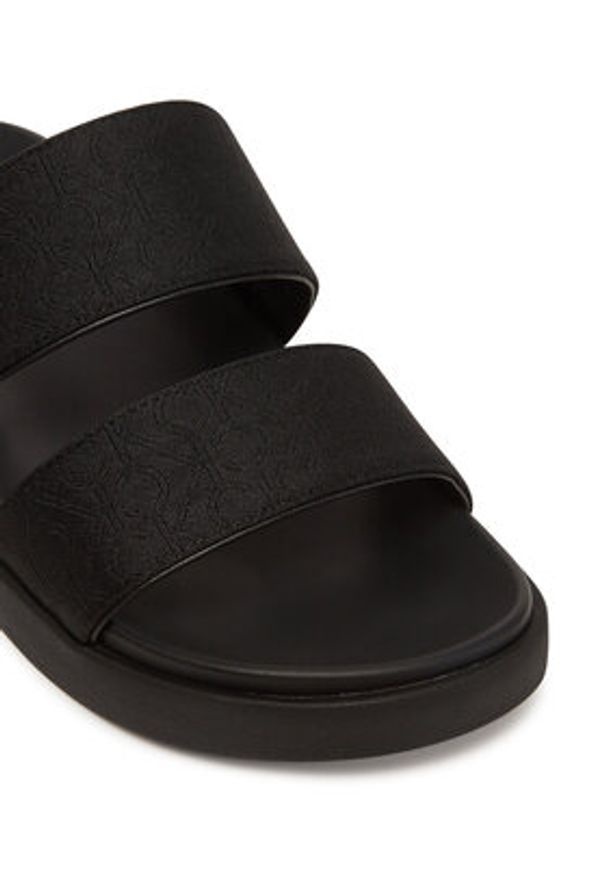 Calvin Klein Klapki Flat Slide Jacq HW0HW02487 Czarny. Kolor: czarny. Materiał: materiał